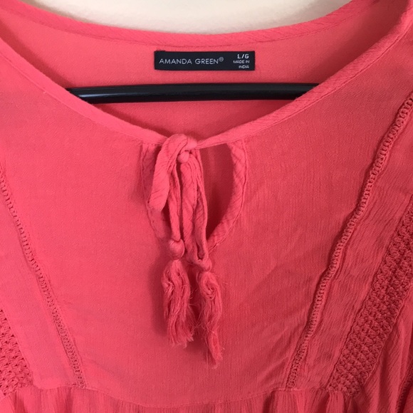 Amanda Green pink blouse size Large - Picture 3 of 16